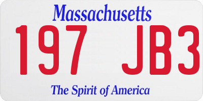 MA license plate 197JB3