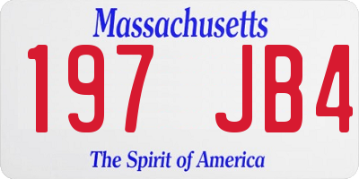 MA license plate 197JB4