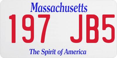 MA license plate 197JB5