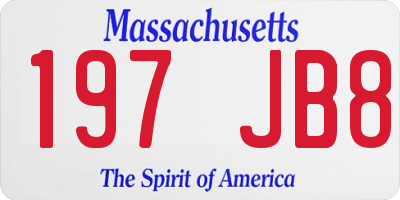 MA license plate 197JB8