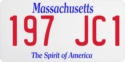MA license plate 197JC1