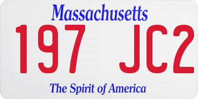 MA license plate 197JC2