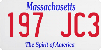 MA license plate 197JC3