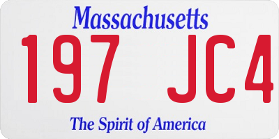 MA license plate 197JC4