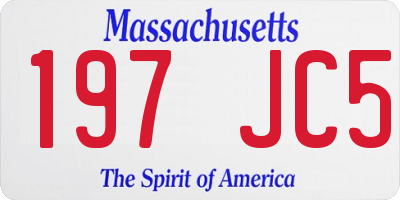 MA license plate 197JC5