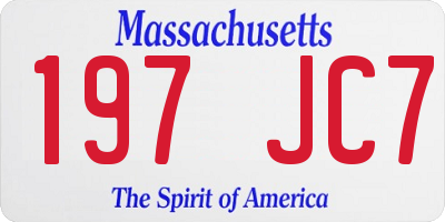 MA license plate 197JC7