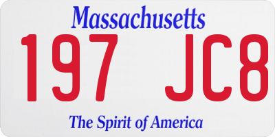 MA license plate 197JC8