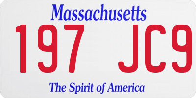 MA license plate 197JC9