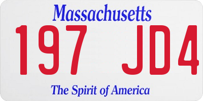 MA license plate 197JD4
