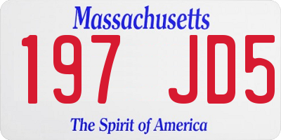 MA license plate 197JD5