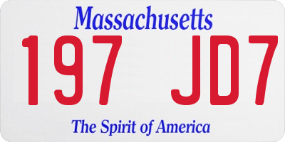 MA license plate 197JD7