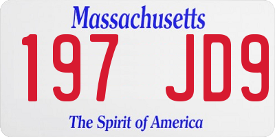 MA license plate 197JD9