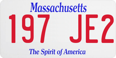 MA license plate 197JE2