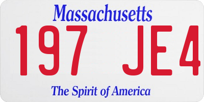 MA license plate 197JE4
