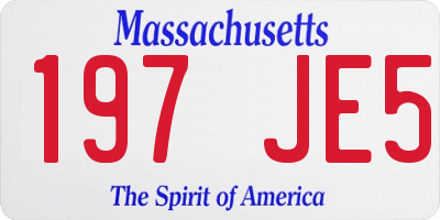 MA license plate 197JE5
