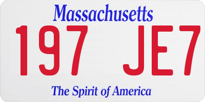 MA license plate 197JE7