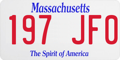 MA license plate 197JF0