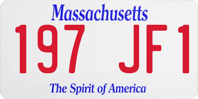 MA license plate 197JF1
