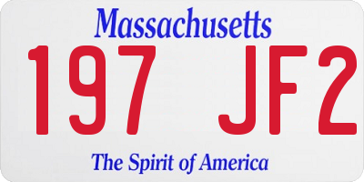 MA license plate 197JF2