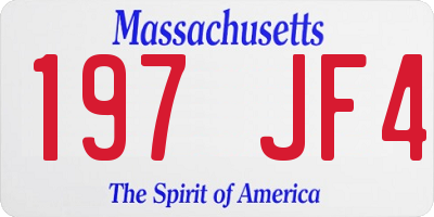 MA license plate 197JF4