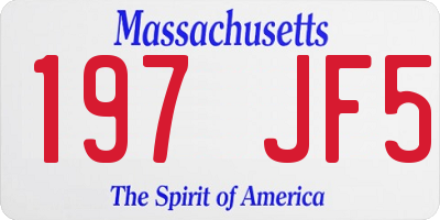 MA license plate 197JF5
