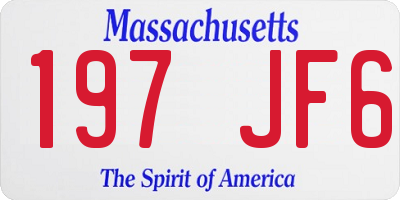 MA license plate 197JF6