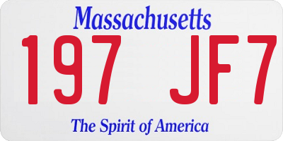 MA license plate 197JF7