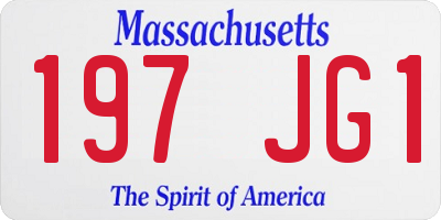 MA license plate 197JG1