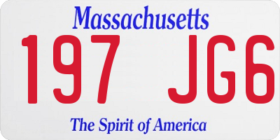 MA license plate 197JG6