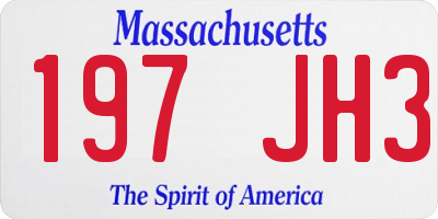 MA license plate 197JH3