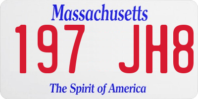 MA license plate 197JH8