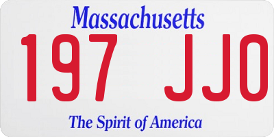 MA license plate 197JJ0