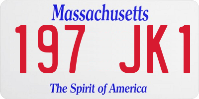 MA license plate 197JK1