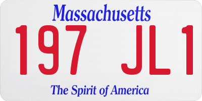 MA license plate 197JL1