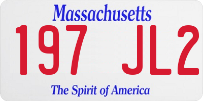 MA license plate 197JL2