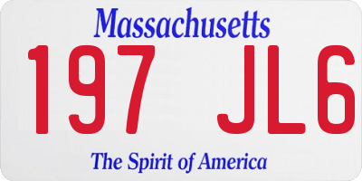 MA license plate 197JL6