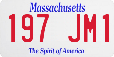 MA license plate 197JM1