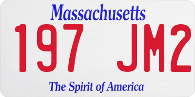 MA license plate 197JM2