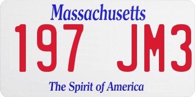 MA license plate 197JM3