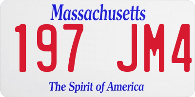 MA license plate 197JM4