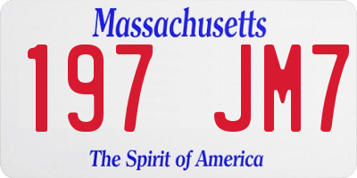 MA license plate 197JM7