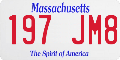 MA license plate 197JM8