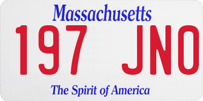 MA license plate 197JN0