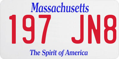 MA license plate 197JN8