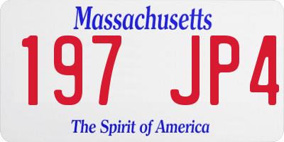 MA license plate 197JP4