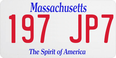 MA license plate 197JP7