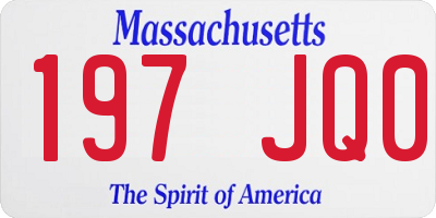 MA license plate 197JQ0