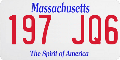 MA license plate 197JQ6