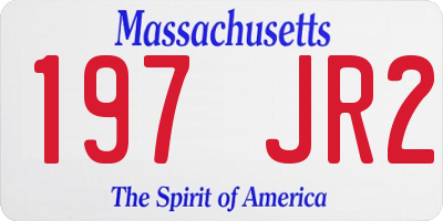 MA license plate 197JR2