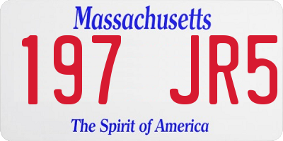 MA license plate 197JR5